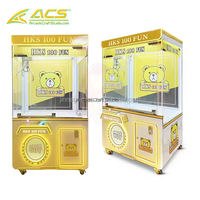 Mini machine à griffes ACS, distributeur de capsules à monnayeur double paiement, machine de jeu d'arcade en métal, version anglaise, garantie 1 an
