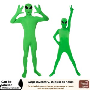Meilleures ventes transfrontalières : Ensemble de costumes pour enfants en soie, modèle <span class=keywords><strong>Extraterrestre</strong></span> Vert Mince, pour spectacle de scène, thème ET et Aliens - Product Image 2