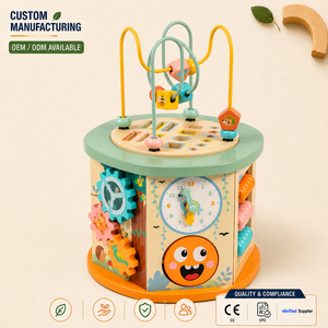 Cubo de Actividades Montessori de Madera 10 en 1 para Niños Pequeños, Caja de Actividades Multifuncional, Centro de Aprendizaje para Bebés, Juego de Juguetes Educativos - Product Image 1