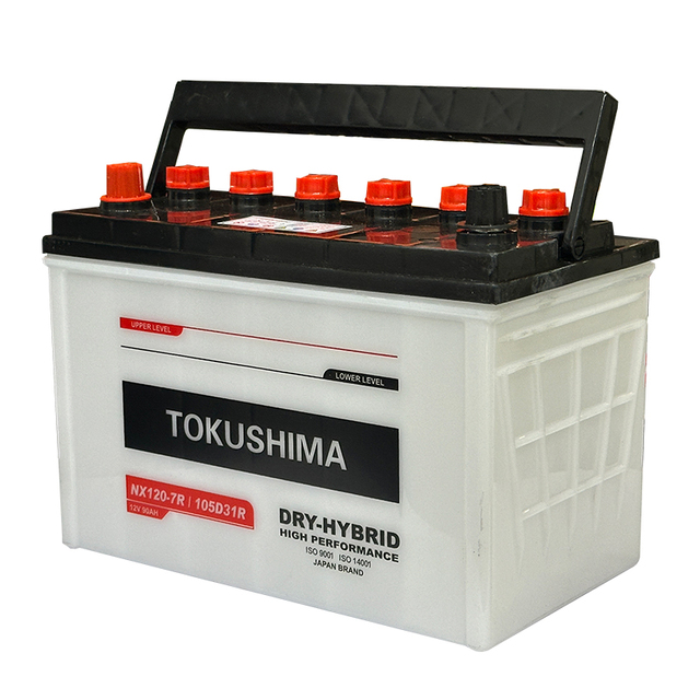 New TOKUSHIMA 12V Dry Charged Auto Battery 90Ah N90 105D31 CE Certified JIS Standard 3 Year Warranty