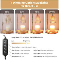 Lampe de chauffe-bougie à hauteur réglable pour cadeaux d'anniversaire avec minuterie Lampe de table chauffante en cire de verre à intensité variable pour bougies en pot