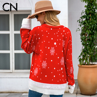 CaiNan gros vacances de noël femmes pull de noël pull ample wapiti jacquard pull de noël