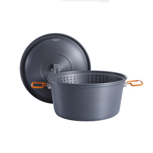 Outdoor Steamer Pot 5L Double Handled With Lid Portable <b>Camping</b> Cookware For 6-8 People - Product Image 5