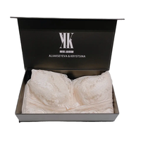 Carton pliable de luxe noir à taille personnalisée pour l'intérieur du Royaume-Uni Cajas Para Ropa Boîte-cadeau de lingerie Boîtes d'emballage pour sous-vêtements et vêtements