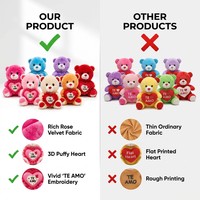 Grand ours en peluche brodé cœur « JE T'AIME » 7 couleurs, personnalisable, en mousse à mémoire de forme, 31-50 cm, unisexe