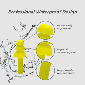 مصنع قمادات أذن عازلة للصوت 3 طبقات لإلغاء الضوضاء مقاومة للماء للسباحة سدادات أذن سيليكون - Product Image 3