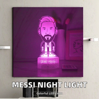 Messi veilleuse joueur de Football lampe à LED couleurs RVB 50 industriel 15 20 ABS plastique télécommande DC 6V éclairage domestique intelligent