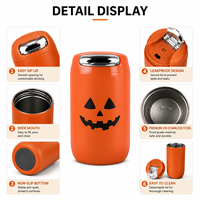 Set de Regalo de Tazas de Café de Halloween de 350ml, Taza Aislada de Acero Inoxidable con Diseño Personalizado de Calabaza y Fantasma, Proveedor Mayorista