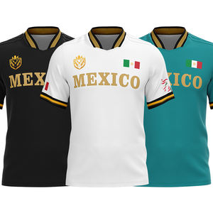 Maillot de football personnalisé du Mexique, impression par transfert thermique, short d'équipe nationale personnalisé, 100% polyester, confortable pour les équipes sportives - Product Image 1