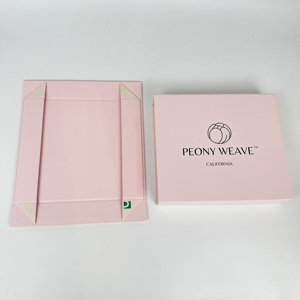 Hotsale Custom Logo Luxury Pink <b>Foldable</b> Magnetic Gift <b>Box</b> for Clothing Packaging - Product Image 2