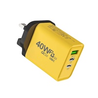 US EU Plug PD 40W Charge super rapide USB C 2 ports Tête de chargeur mural TYPE C Adaptateur secteur pour téléphone portable