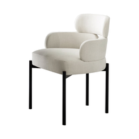 Chaise de salle à manger en velours design élégant moderne nordique avec jambe en métal en tissu pour hôtels, villas et restaurants