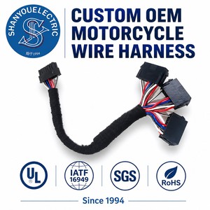 摩托车线束组件 Molex 43025 <span class=keywords><strong>3</strong></span>.0mm 16p 带布带胶带包裹的线束解决方案 - Product Image 1