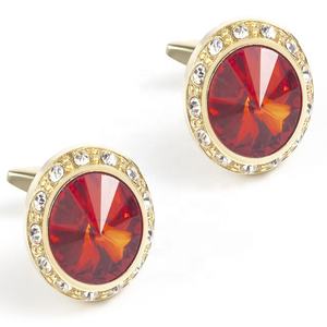 モダンファッションメンズブラックメタルストーン金メッキカフスボタン結婚式用シャツエンゲージメント記念日 - Product Image 4