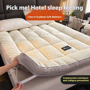 Coprimaterasso morbido trapunta singolo di qualità per l'inverno piegato caratteristica per il letto dormitorio della camera da letto di casa - Product Image 5