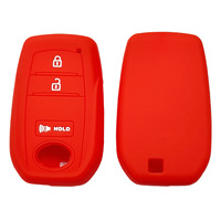 Étui de clé de voiture haut de gamme en silicone 2 + 1 boutons piles de télécommande incluses pour Toyota Sequoia Tundra Tacoma accessoire de couverture de clé