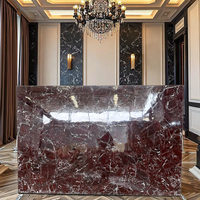 Dark Emperador Onyx Big Slab & Tile Poli Durable Sol et Mur Design pour Villa Cuisine Salon-Dougbuild