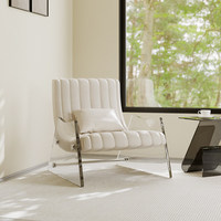Fauteuil simple en acrylique design, style Bauhaus moderne et créatif, en cuir véritable, pour salon, bureau à domicile ou hôtel
