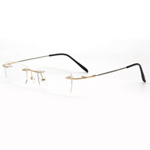 H6817,トレンディな長方形の光学メガネフレーム男性用フレキシブル近視眼鏡フレームレス眼鏡 - Product Image 2