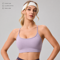 Custom Logo Mesh Back Sports Bra Women Wholesale, Removable Pads Medium Support Yoga Running Fitness Workout Bra OEM