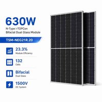 ZAIYANG TSM-NEG19RC.20 630W Type N pour système de panneaux solaires bifaciaux à double vitrage, efficacité 23,3 %, certifié TUV pour un LCOE faible