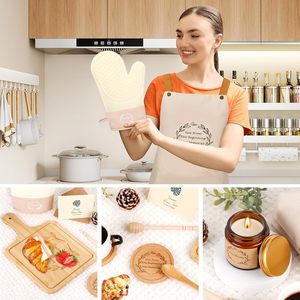 Regalos de calentamiento de casa con logotipo <span class=keywords><strong>personalizado</strong></span>, nuevo juego de regalo de cocina para el hogar con tabla de cortar, vela perfumada, cesta de regalo para parejas - Product Image 4