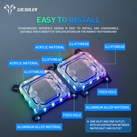 Refroidisseur liquide pour processeur Socooler C55W en cuivre de qualité supérieure, pour PC de jeu, refroidissement par eau haute performance, ventilateur de boîtier d'ordinateur 4 broches