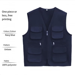 Gilet d'été décontracté à fermeture éclair pour hommes pour les activités <span class=keywords><strong>de</strong></span> plein air Logo personnalisé gilet multi-poches pour la randonnée photographie <span class=keywords><strong>de</strong></span> <span class=keywords><strong>journaliste</strong></span> - Product Image 4