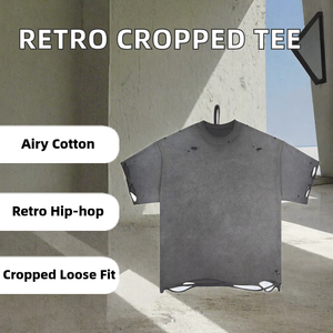 เสื้อยืดเฮนลีย์แขนสั้นสีฟ้าอ่อนสำหรับผู้ชาย ทรงปกติ ระบายอากาศได้ดี ผ้าฝ้ายถักน้ำหนัก 200 กรัม สไตล์ลำลอง คอทรงโอ - Product Image 2