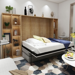 Nouveau Design moderne canapé caché <span class=keywords><strong>lit</strong></span> mural armoire de <span class=keywords><strong>lit</strong></span> avec grand rangement tiroir combiné et armoire latérale - Product Image 1
