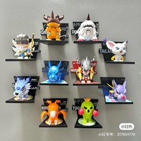 Figurines d'action originales et authentiques Popmart Digimon Adventure en PVC, série d'aimants de réfrigérateur, poupées mignonnes personnalisées, boîte mystère tendance/ensemble