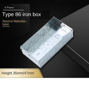 Châu Âu Nhà Thông Minh 1 + 1 tường chuyển đổi điện 2 Gang Kim Loại ổ cắm trường hợp Thông tư bao vây thiết bị điện tử Thùng dụng cụ - Product Image 5