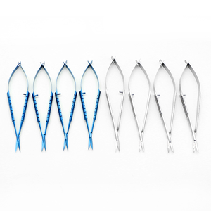 Tijeras Quirúrgicas Manuales de Acero Inoxidable/Aleación de Titanio para Córnea, Puntas Rectas y Curvas, para Cirugía Oftálmica - Product Image 1