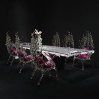 Chaise d'appoint haut de gamme en résine époxy, cuir transparent et cristal platine pour la décoration intérieure de la maison, de l'hôtel et de la villa, idéale pour la salle à manger