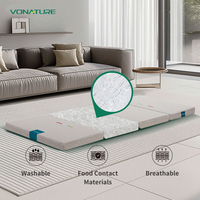 Lit de camping portable Vonature, matelas respirant pliable en POE avec housse amovible pour la maison, l'école, la chambre, taille personnalisable