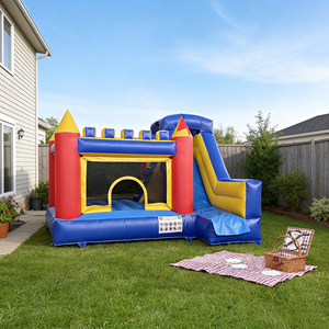 Château gonflable de qualité commerciale avec toboggan intégré, structure de saut pour enfants, idéal pour les fêtes et la location à domicile - Product Image 2