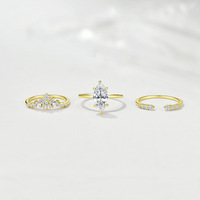 Bague de fiançailles fine en argent sterling 925 plaqué or 14 carats avec moissanite solitaire taille marquise à sept griffes