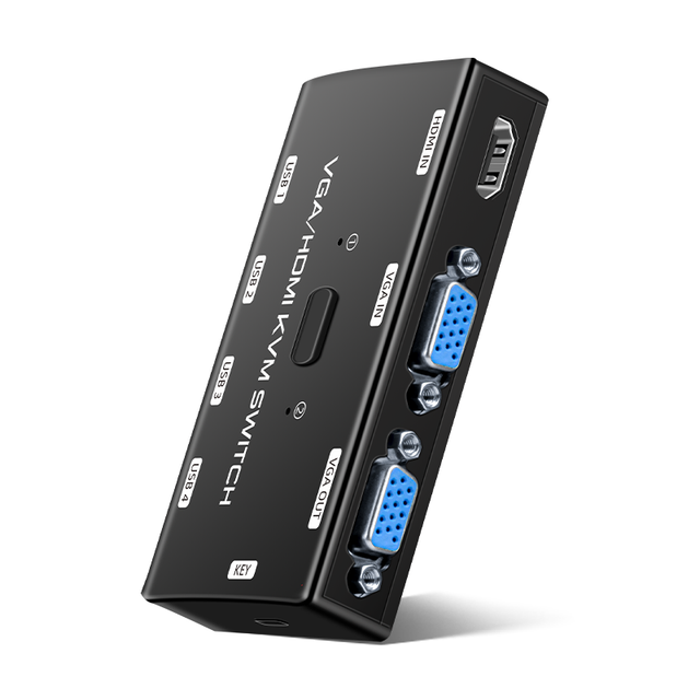 VHK201 Fjgear New Arrival Hd 1920*1080P Desktop Controller Manual 2-Port Vga Hdmi Kvm Switch Selector Audio Video Accessories