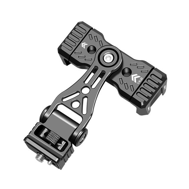 High Quality Lightweight Aluminum Alloy Phone Clamp 88167 60-88mm Dual Cold Shoe 1/4 Screw Camera Mount OEM Laser Logo Flexible