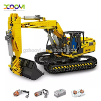 Bloques de construcción para niños, juguete de ladrillos para armar vehículo técnico de ingeniería a control remoto con aplicación de camión de construcción