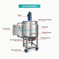 Machine de fabrication de crèmes cosmétiques en acier inoxydable, homogénéisateur mélangeur à cisaillement élevé, émulsifiant, pour détergents liquides, cuve de mélange