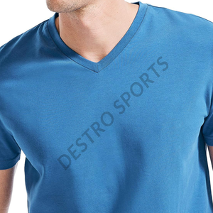 T-shirts à col en V de conception personnalisée et au design unique pour hommes Service OEM ODM T-shirts pour hommes respirants de qualité supérieure - Product Image 2