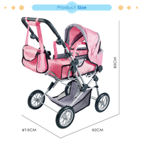 Dollri Starri Nouveau Design 2022 Grand Combi Poussette De Poupée Jouet avec Transporteur et Livraison Transport Sac Pour 5 ans Chine jouets Usine