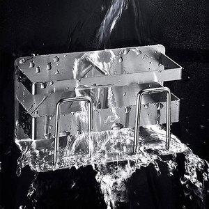 Juego de Portacepillos de Dientes Metálico Cuadrado y Vaso para Enjuague Bucal, Montado en la Pared, Dos Piezas, Ecológico, <span class=keywords><strong>Sin</strong></span> Perforaciones - Product Image 5