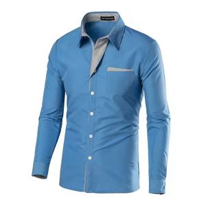 Camicia Aderente da Uomo a Maniche Lunghe con Strisce Decorative e Colori a Contrasto, da Strada, con Colletto Reversibile, Monopetto e Taschino, Taglie <span class=keywords><strong>M</strong></span>-3XL - Product Image 1