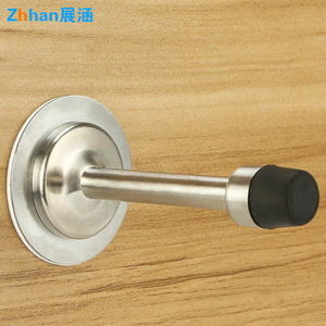 Zhanhan – Butée de porte anti-collision en zinc sans perçage, prolongée, en acier inoxydable, pour salles de bain et cuisines, avec revêtement en caoutchouc - Product Image 5