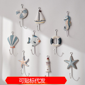 Ocean Mediterranean Style <b>Wall</b> <b>Hooks</b> Set 9 Animal Shape Durable <b>Wall</b> Mounted Coat Rack Decor - Product Image 5