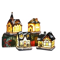 Bestseller - Petite maison en résine faite à la main avec éclairage LED - Décoration de Noël moderne et minimaliste - Cadeau de Noël créatif
