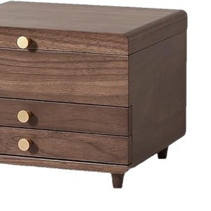 Jewelry Storage <b>Box</b> Black Walnut Wood Rectangle Large Capacity With Drawers For Necklaces <b>Earrings</b> Desktop Organization - Product Image 2