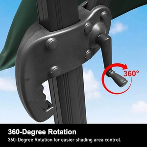 A prueba de viento cuadrado Patio Offset Roma sombrilla de doble capa en voladizo colgante sombrilla con <span class=keywords><strong>Base</strong></span> cruzada sombrillas de playa - Product Image 4